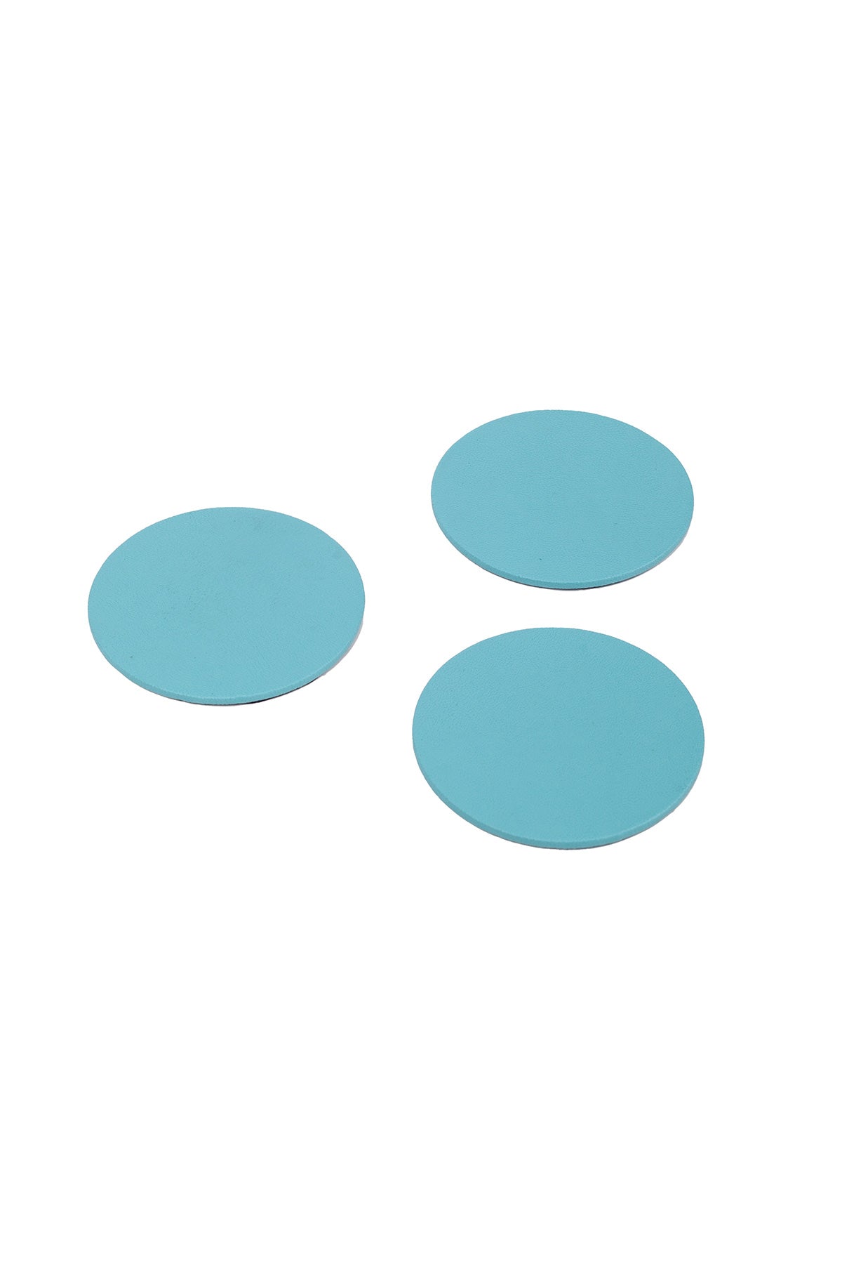 Turkuaz Oval Deri Bardak Altlığı 3 Adet