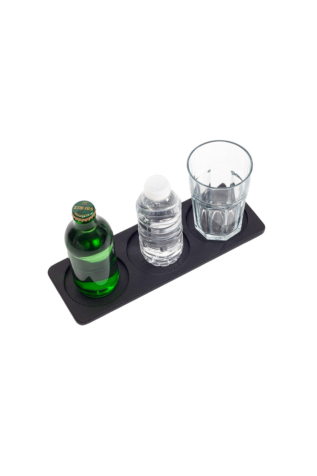 Toplantı Odası Bardak Altlığı 3 Bölümlü Oval Siyah