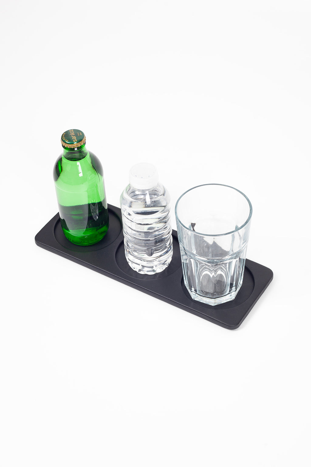 Toplantı Odası Bardak Altlığı 3 Bölümlü Oval Düz Siyah