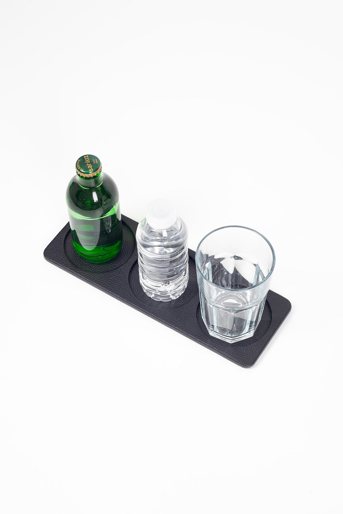 Toplantı Odası Bardak Altlığı 3 Bölümlü Oval Siyah