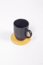 Sarı Oval Deri Bardak Altlığı