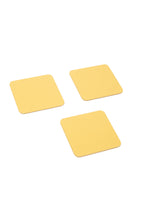 Sarı Deri Bardak Altlığı Kare 3 Adet