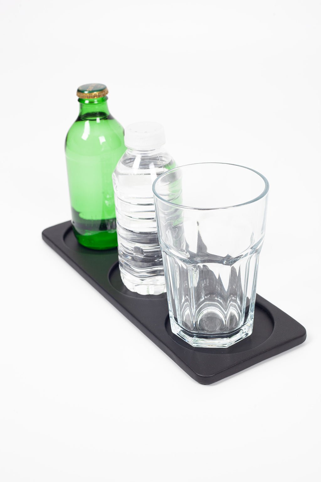 Toplantı Odası Bardak Altlığı 3 Bölümlü Oval Düz Siyah
