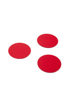 Kırmızı Oval Deri Bardak Altlığı 3 Adet