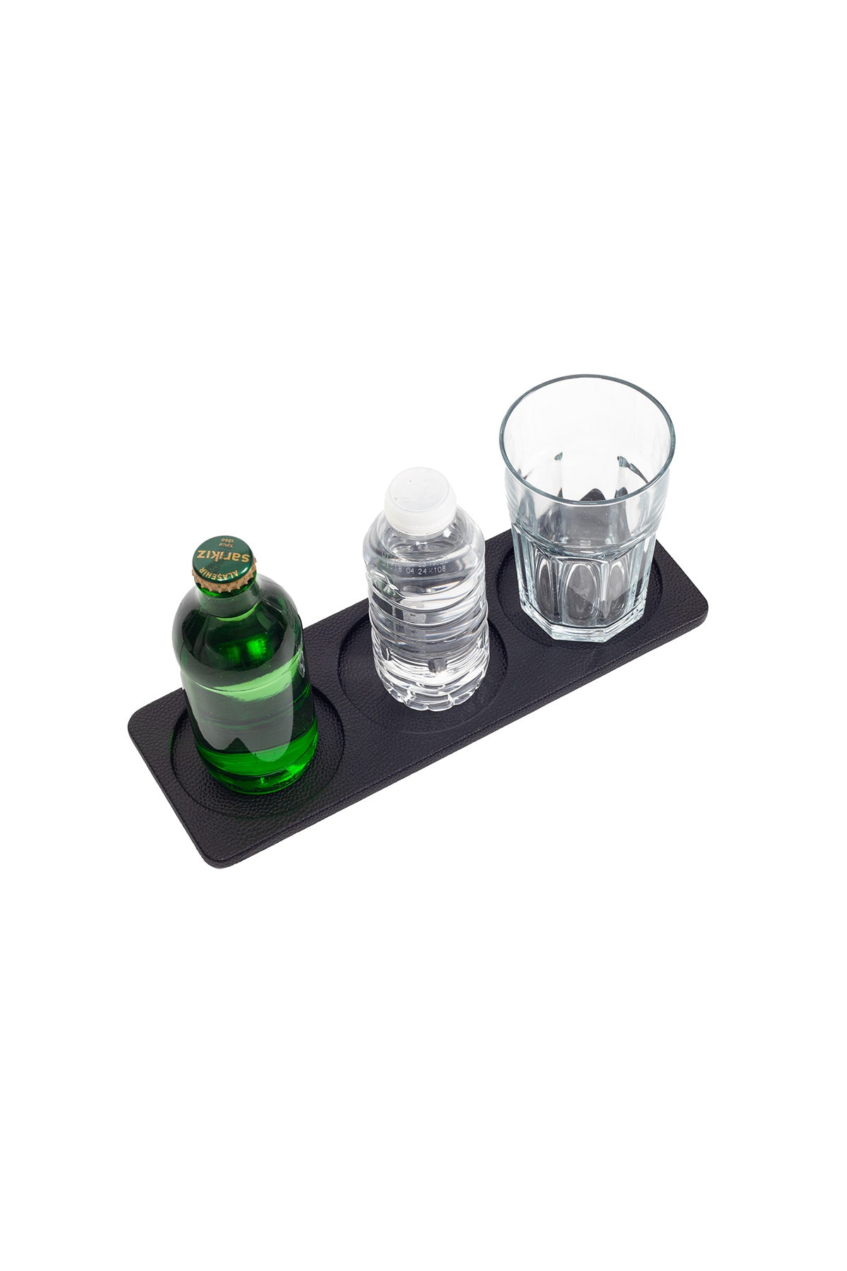 Toplantı Odası Bardak Altlığı 3 Bölümlü Oval Siyah