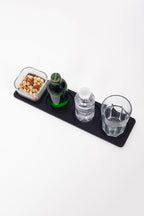 Toplantı Odası Bardak Altlığı 4 Bölümlü Düz Siyah