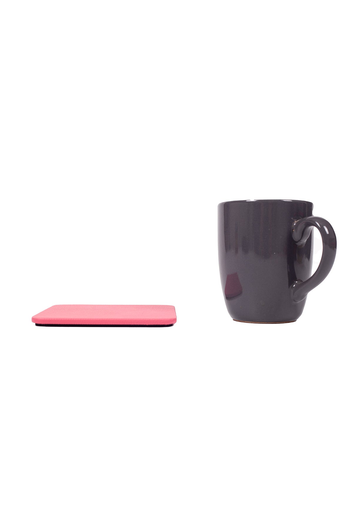 Pembe Deri Bardak Altlığı Kare