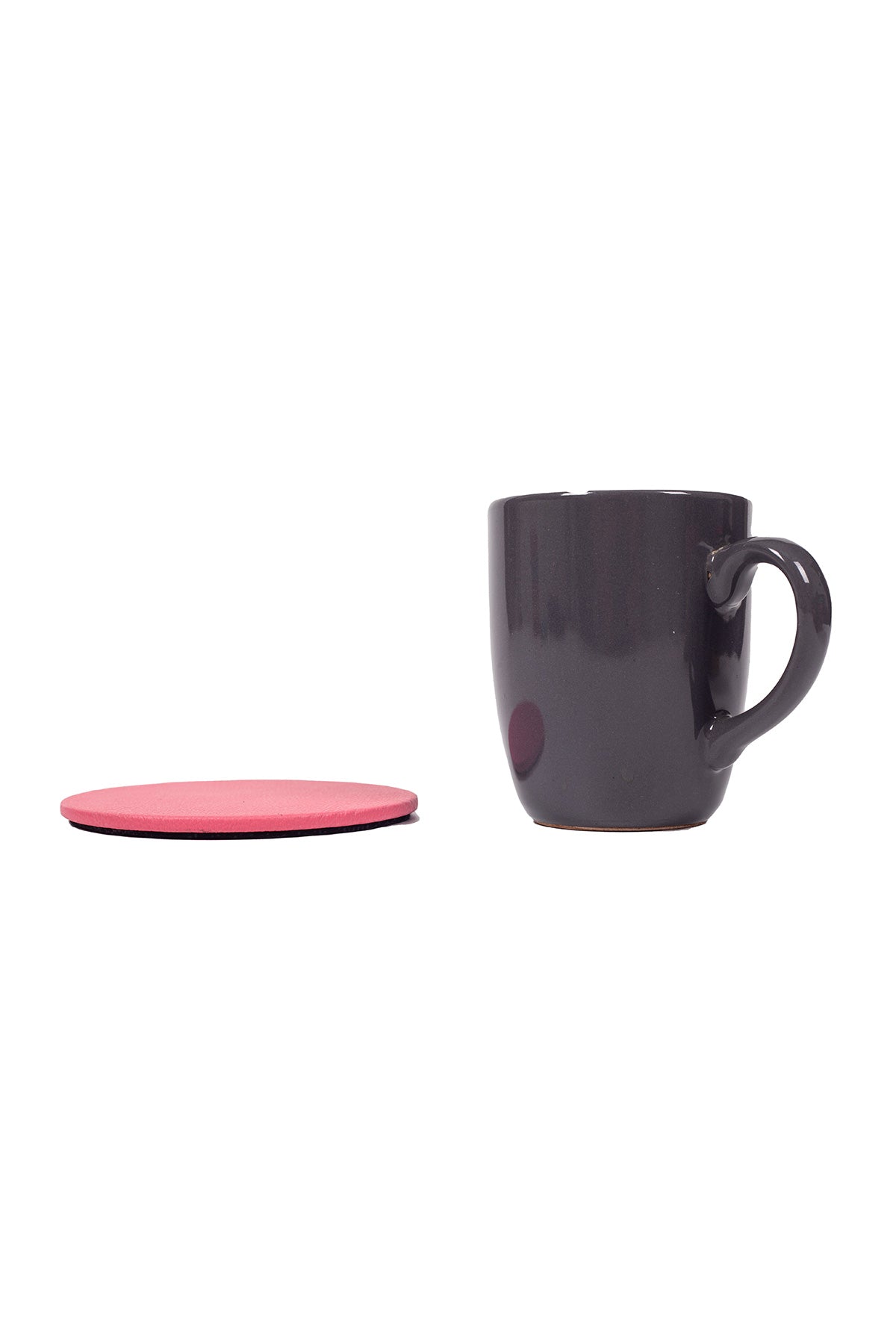 Pembe Oval Deri Bardak Altlığı