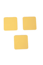 Sarı Deri Bardak Altlığı Kare 3 Adet