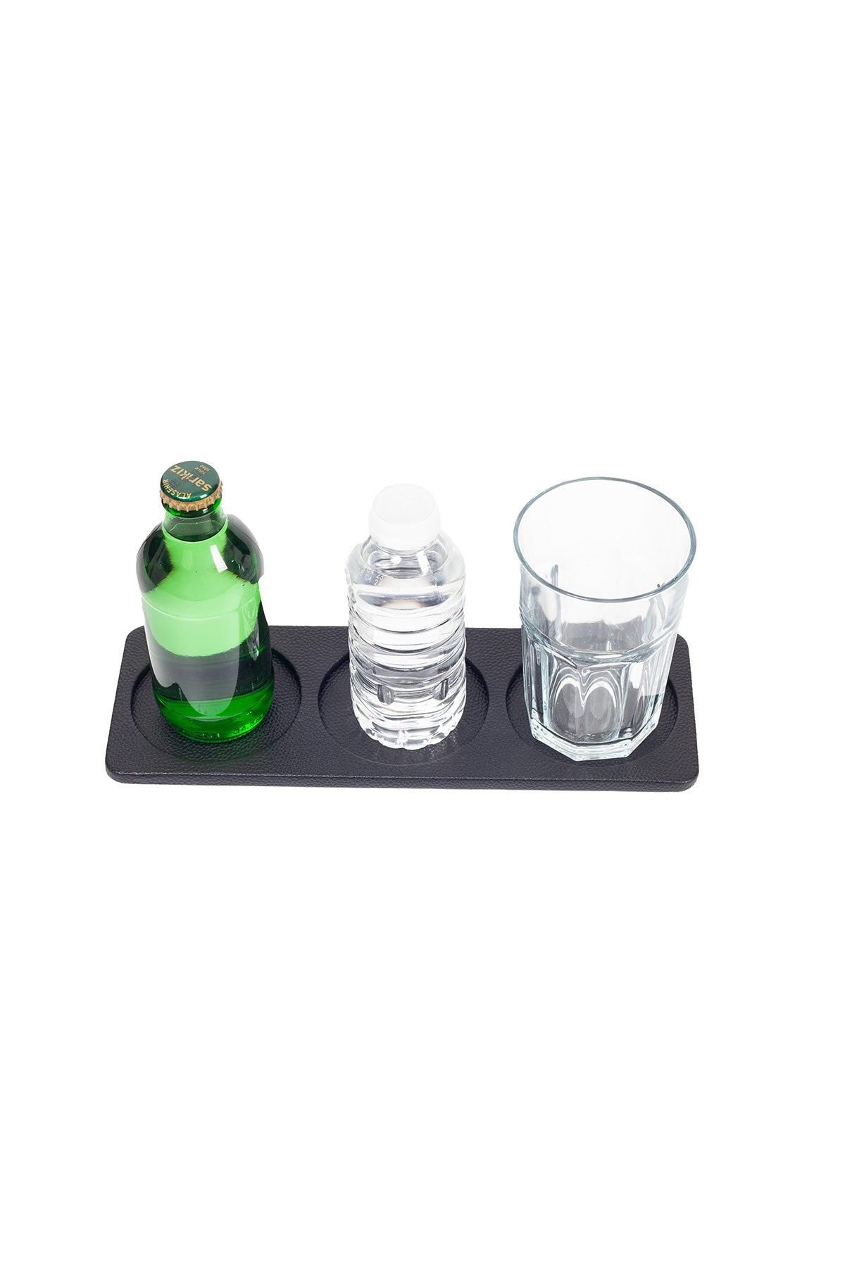 Toplantı Odası Bardak Altlığı 3 Bölümlü Oval Siyah