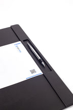 Deri Toplantı Sümeni Kalem Bölümlü 49x34cm Düz Siyah