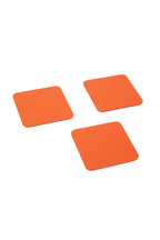 Turuncu Deri Bardak Altlığı Kare 3 Adet