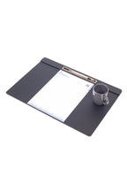 Deri Toplantı Sümeni Kalem Bölümlü 49x34cm Siyah Ahşap Detaylı