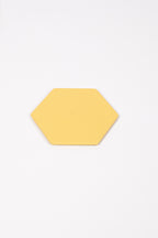 Sarı Altıgen Deri Bardak Altlığı