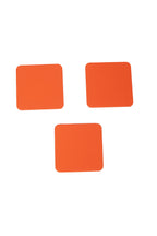 Turuncu Deri Bardak Altlığı Kare 3 Adet