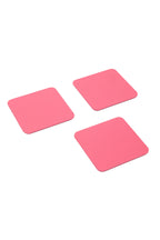 Pembe Deri Bardak Altlığı Kare 3 Adet