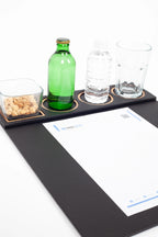 Masa Sümeni Toplantı Seti Siyah Ahşap Detaylı