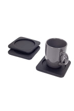 Lüks Deri Bardak Altlığı Düz Siyah 3 Adet