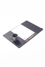 Deri Toplantı Sümeni Kalem Bölümlü 49x34cm Siyah Ahşap Detaylı