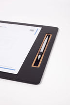 Toplantı Sümeni Düz Siyah Dikey A4 Boyutlu Ahşap Deatylı