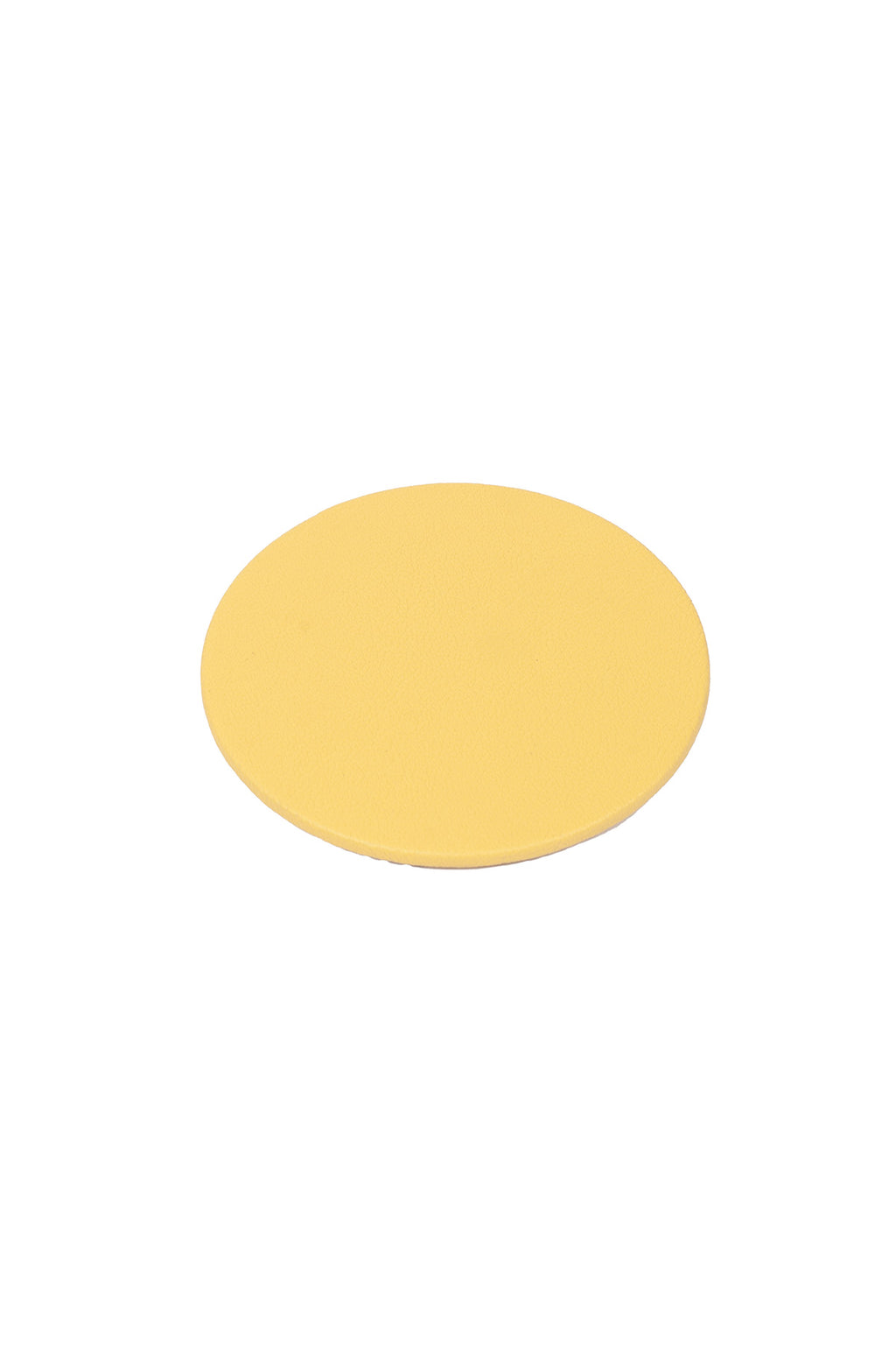 Sarı Oval Deri Bardak Altlığı