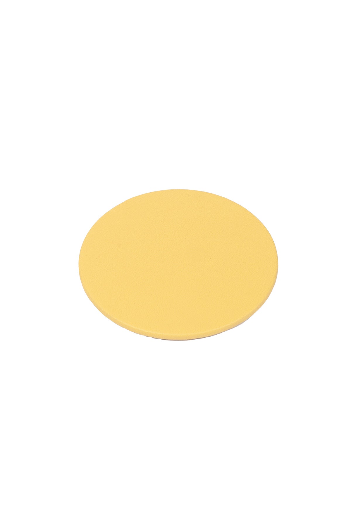 Sarı Oval Deri Bardak Altlığı
